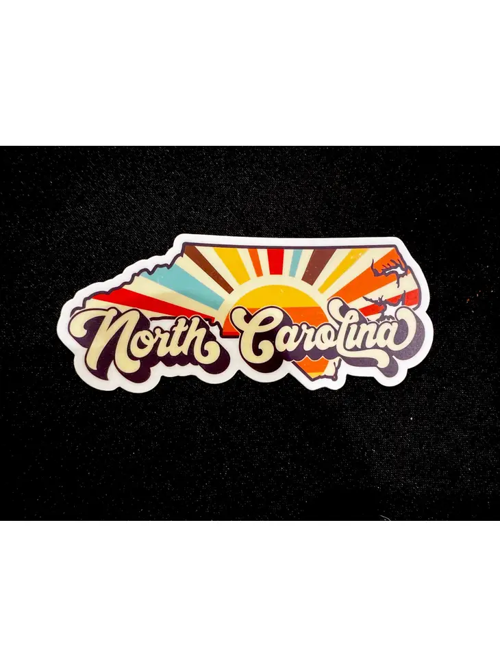 North Carolina Retro Sticker - Gather NC Mercantile & Gifts