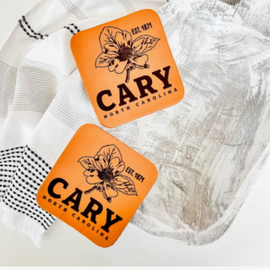 Cary NC Leather Coaster