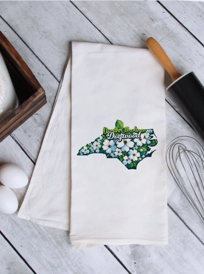 House of Rodan NC State Flower Dogwood Tea Towel