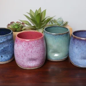 Sawdust and Clay Thumbprint Tumblers